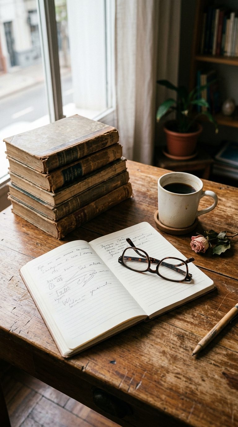 Escritorio con libros